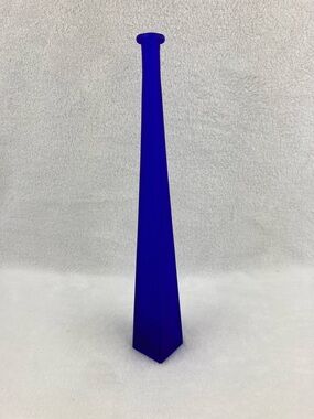 Cobalt Blue Decorative Long Neck Bottle 12.5”